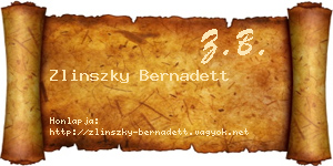 Zlinszky Bernadett névjegykártya